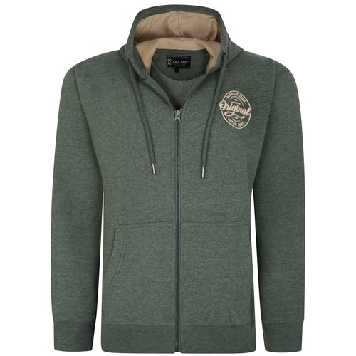 KAM Zip Thru Originals Hoody Khaki